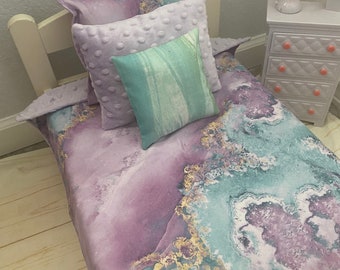 Geodes Rock Print 18" inch Doll Bedding Set/4