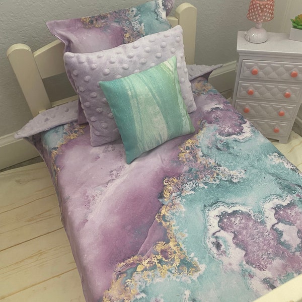 Geodes Rock Print 18" inch Doll Bedding Set/4