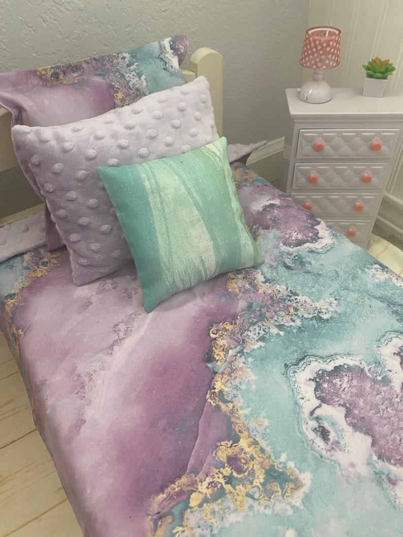 Geodes Rock Print 18 inch Doll Bedding Set/4 image 5