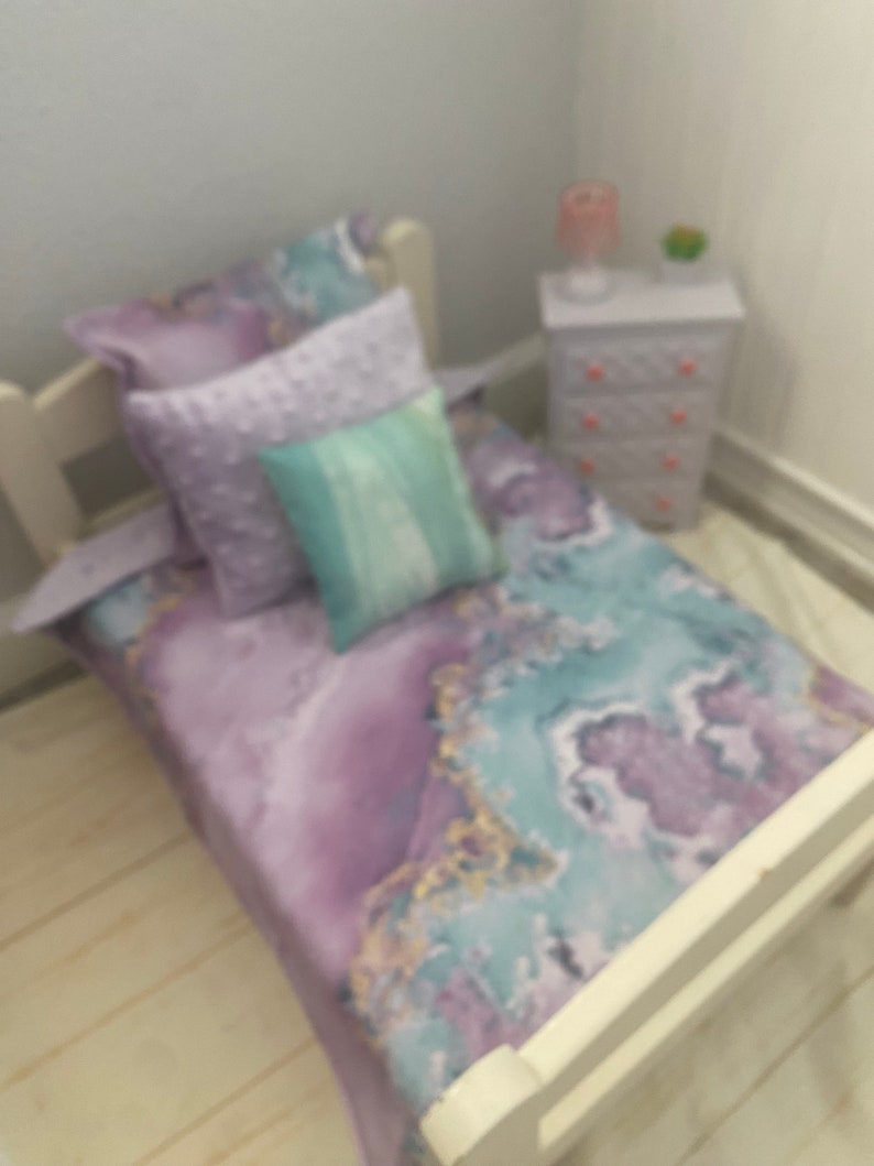 Geodes Rock Print 18 inch Doll Bedding Set/4 image 2