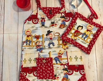 Childs Western theme Apron Set