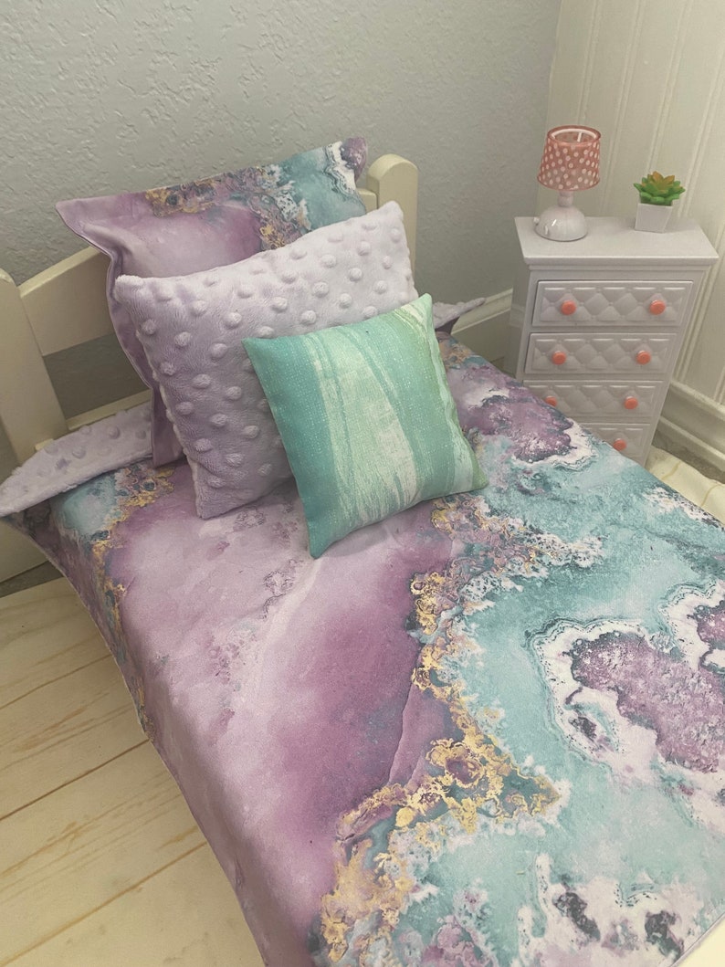 Geodes Rock Print 18 inch Doll Bedding Set/4 image 6