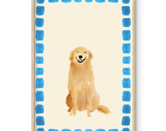 Golden Retriever Watercolor Art Print: Nursery Puppy Wall Art (Digital Download)