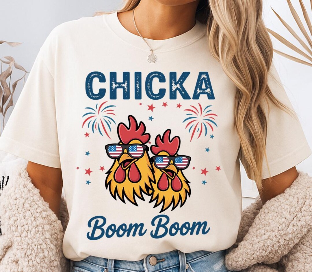 Chicka Boom Boom PNG, Funny Patriotic Chicken Png, 4th of July Humor ...