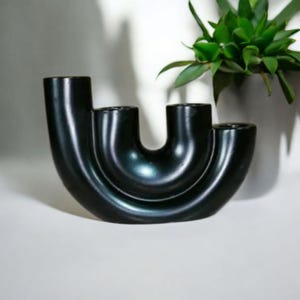 4 Arm Ceramic Candle Holder – Handmade Modern Taper Candle Holder, Minimalist Table Centerpiece, Decorative Ceramic Candelabra