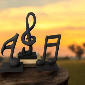 Set of 3 Music Note Wall Decor – Solfège and Musical Note Sculptures, Artistic Music Room Decor, Gift for Musicians and Music Lovers
