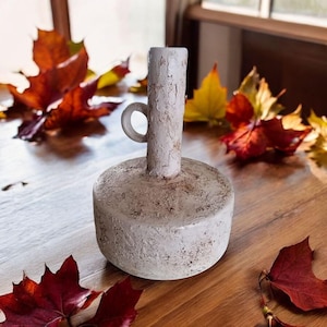 Rustic Ceramic Vase – Handmade Pottery Flower Vase, Farmhouse Style Decor, Earthy Natural Home Accent, Vintage Shelf Vase