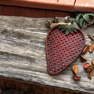 Strawberry Serving Tray | Cute Fruit Plate for Snacks | Decorative Resin Dish | Fun Kitchen Decor | Whimsical Tableware