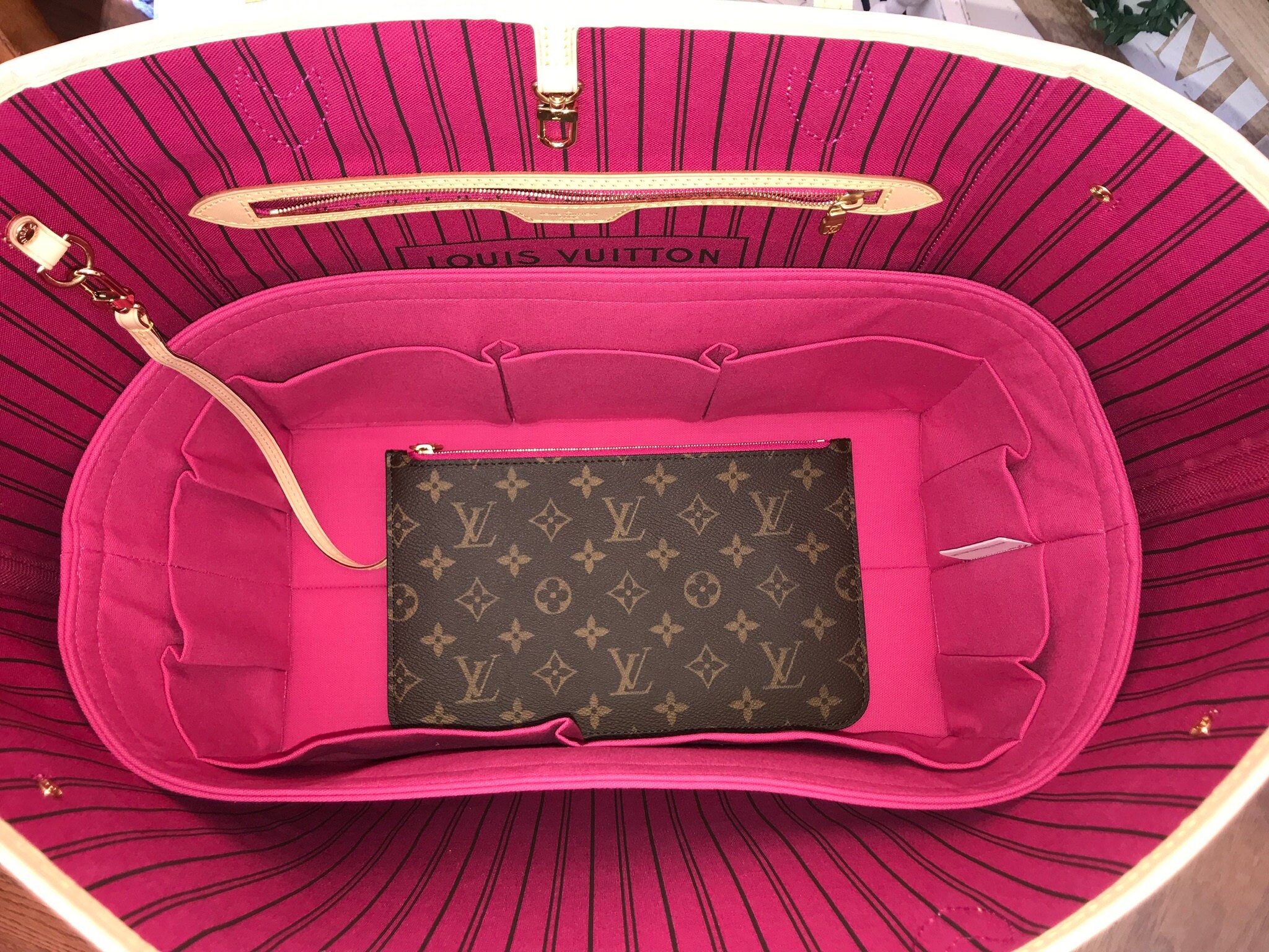 Non-felt CONTOUR Purse Organizer LV Neverfull Pm Mm Gm  