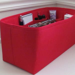 PURSE ORGANIZER Speedy 30.. (11&quot;L x 6&quot;d x 5.5&quot;t) ...Purse Insert / Shaper . . Red.. .. Strong and Durable