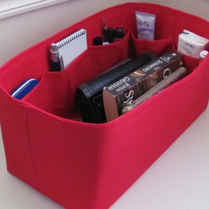 PURSE ORGANIZER Speedy 35  (13X6X6) ....Purse Insert / Purse Shaper . . Red.. .. Strong and Durable ...