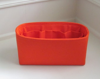 MEDIUM Purse Insert ORGANIZER Purse Shaper  (4"-5" Width/Depth). .Orange Blush.. .. Strong and Durable -