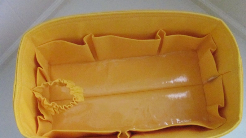 ...Purse Insert ORGANIZER Purse Shaper Fits LV Neverfull MM .Yellow ..Good match for Lv Mimosa 12x6x6