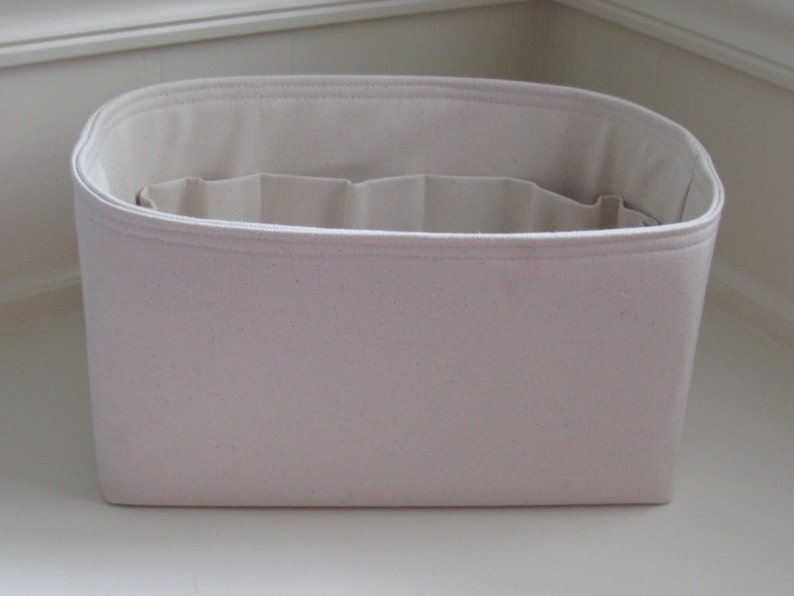 MEDIUM Natural Canvas 4 to 5 Width/Depth ..Purse ORGANIZER Insert Purse Shaper . .Strong/Durable No Sag image 2