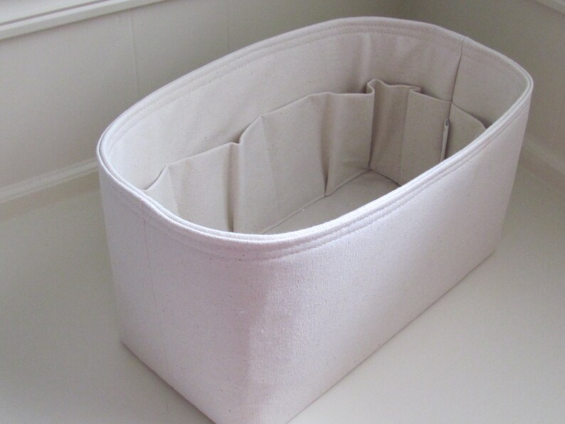 MEDIUM Natural Canvas 4 to 5 Width/Depth ..Purse ORGANIZER Insert Purse Shaper . .Strong/Durable No Sag image 4