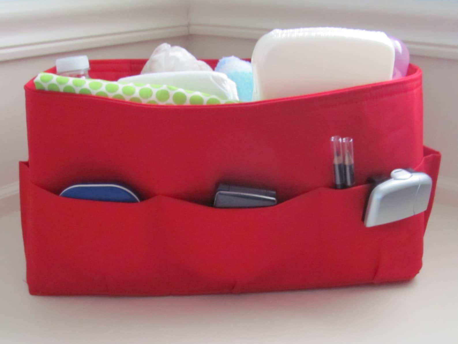 DIAPER Bag ORGANIZER Red . Purse or Diaper Bag Insert W/vinyl Etsy