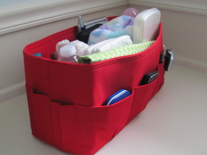 Fits Speedy 35 13Lx6Dx6T....DIAPER Bag ORGANIZER .You Pick Color... Purse/Diaper Bag Insert w/Vinyl Bottom & bottle strap.. . .Strong image 1