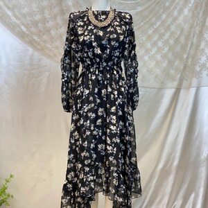 sachin and babi light blue dress Miss Selfridge Beach Ruffle Chiffon Maxi Dress in Black