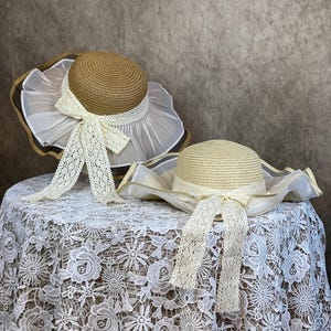 Foldable Wide Brim Straw Hat - Women's Summer Beach Sun Hat with Face Covering, Adjustable Chin Strap (Natural/Tan), Gift for mom