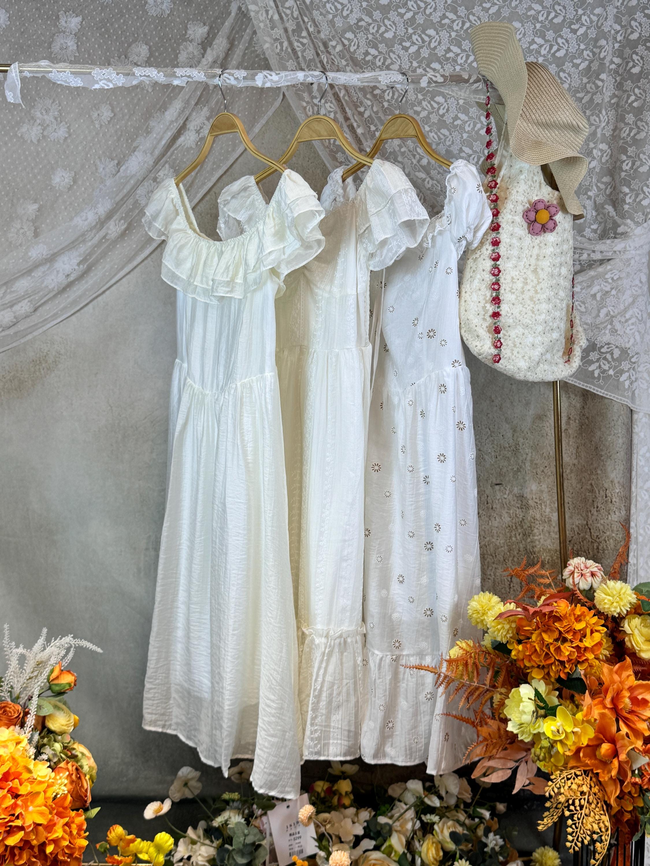 French Bouquet Puff Sleeve Dress