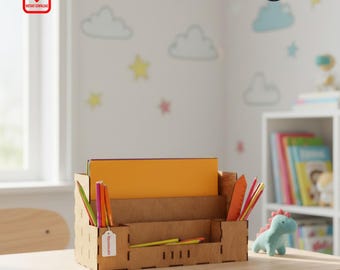 Laser Cut Desk Organizer Template: Modern DIY Design (Digital Download)