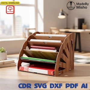 Laserskuren dokumenthållare - DIY-fil (digital nedladdning)