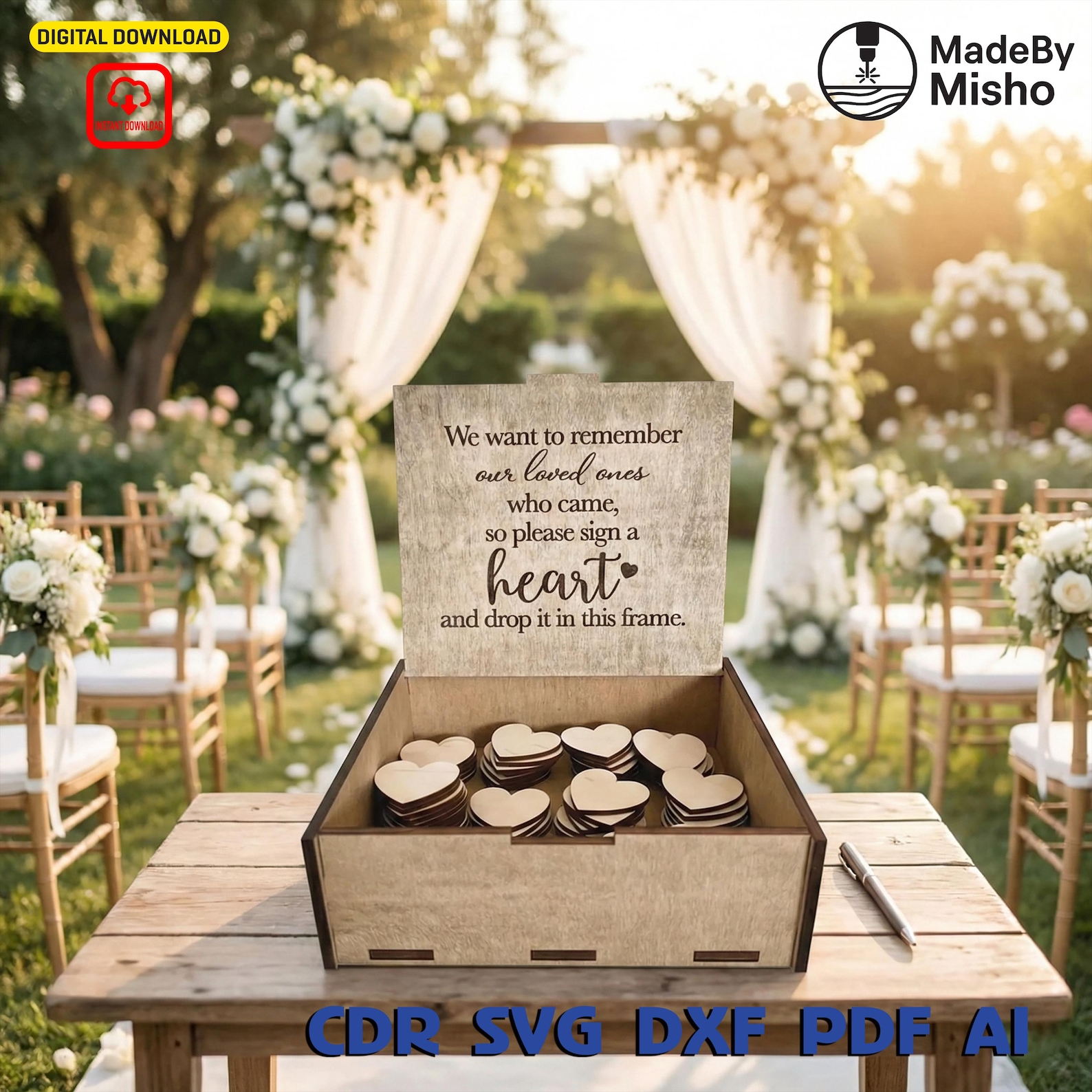 Wedding Guest Book Frame Template: Wedding DIY (digital Download) - Etsy