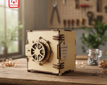 DIY Wooden Safe Puzzle Box Kit: Working Combination Lock (Digital Download)