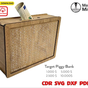Laser Cut Target Piggy Bank SVG: DIY Savings Box (Digital Download)