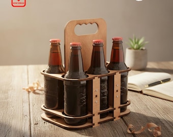 Laser Cut Beer Caddy Vorlage: 6 Flasche DIY Geschenk (Digitaler Download)