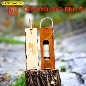 DIY Wine Box SVG Template | Laser Cut File | Perfect Gift for Wine Lovers | Elegant Wine Bottle Box SVG | Laser Cut File | Gift Box for Him