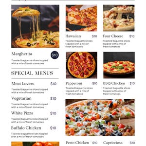 Professional & Modern restaurant menu - fully customisable