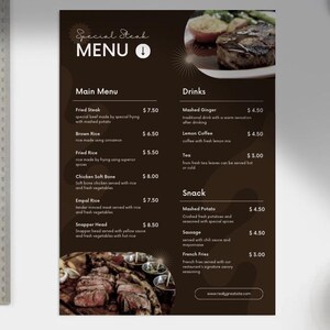 Professional & Modern restaurant menu - fully customisable