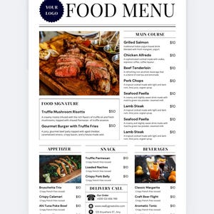 Professional & Modern restaurant menu - fully customisable