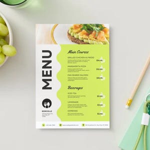Professional & Modern restaurant menu - fully customisable