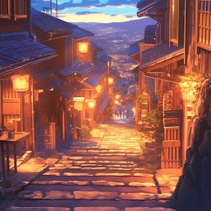 Puzzle 1 000 pièces pour adultes : paysage urbain nostalgique de la ville de kyoto, partie 3