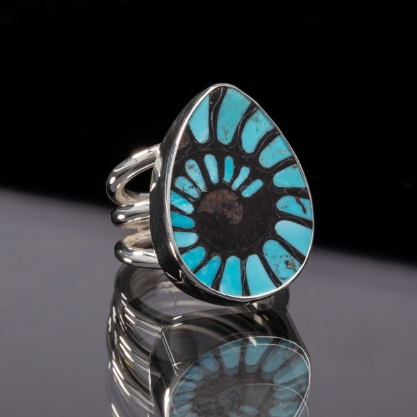 Turquoise Ammonite Ring