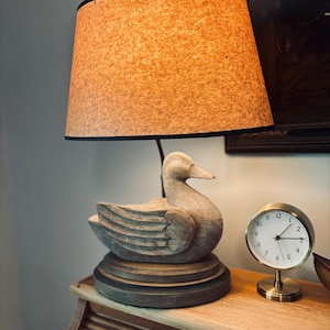 Vintage Wooden Duck Decoy Lamp | Carved Bird Table Lamp | Rustic Farmhouse Decor | Country Cottage Lighting | Cabin Decor