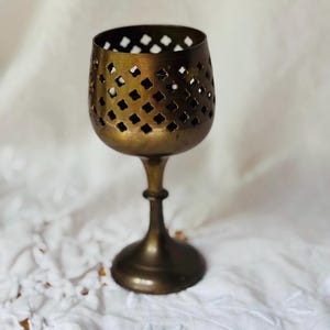 Vintage Brass French Goblet Candle Holder