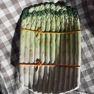 Italian Made Vintage Majolica Asparagus Plate