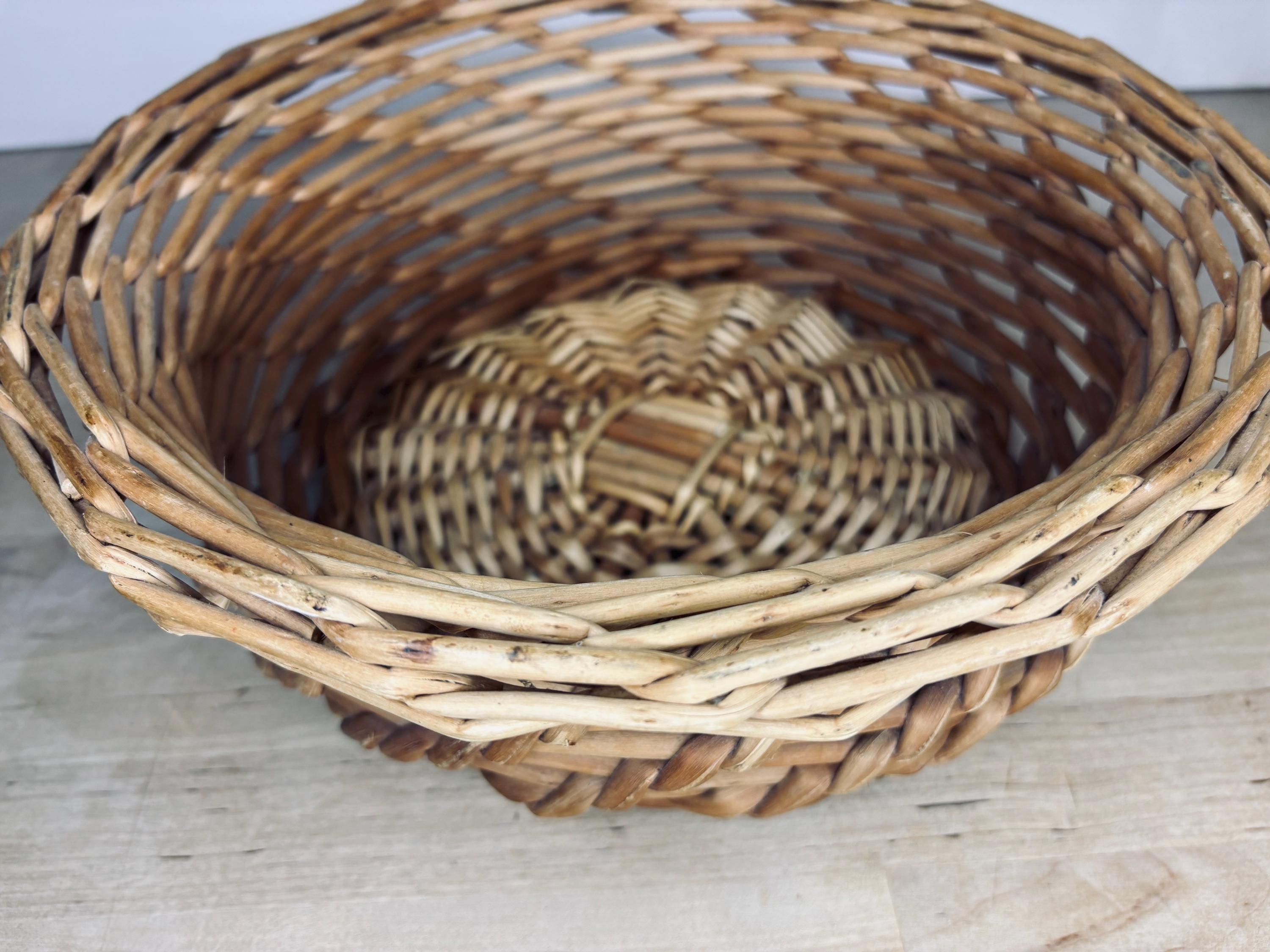 PANIER À FRUITS et à pain rond en osier tissé polyvalent plateau de
