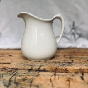 Vintage White TEPCO Ironstone Pitcher | Rustic Farmhouse Creamer | Cottagecore Home Decor | Classic Kitchen Serving Piece