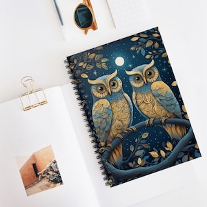 Whimsical Owl Spiral Notebook | Forest Theme Journal | Perfect for Nature Lovers & Gift Giving | Eco-Friendly Stationery, Cute Writing
