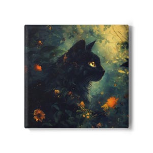 Mystical Cat Ceramic Coaster - Home Decor, Cat Lover Gift, Drinkware Accessory, Cute Coaster, Unique Kitchen Decor, Cute Desk Decor