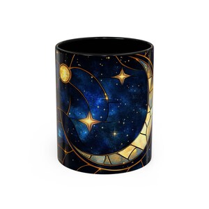 Himmlische Akzent-Kaffeetasse - Sternenklare Nacht Design, kosmisches Geschenk, Astrologie-Liebhaber, Wohnkultur, Einzigartige Tasse, Keramiktasse