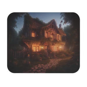Enchanting Cottage Mouse Pad: Cozy Home Office Desk Accessory