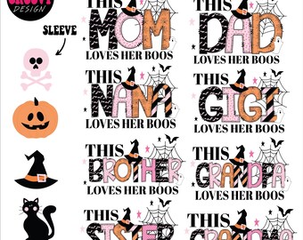 Spooky Grandma Loves Her Boos PNG: Halloween Nana Design (Digital Download)