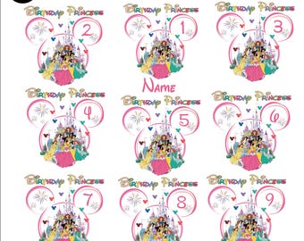 Personalized Birthday Princess PNG Bundle: Family Vacation (Digital Download)
