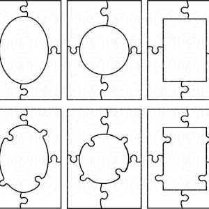 Jigsaw Puzzle Frames Template PDF and Clipart SET: (300 Dpi) School ...