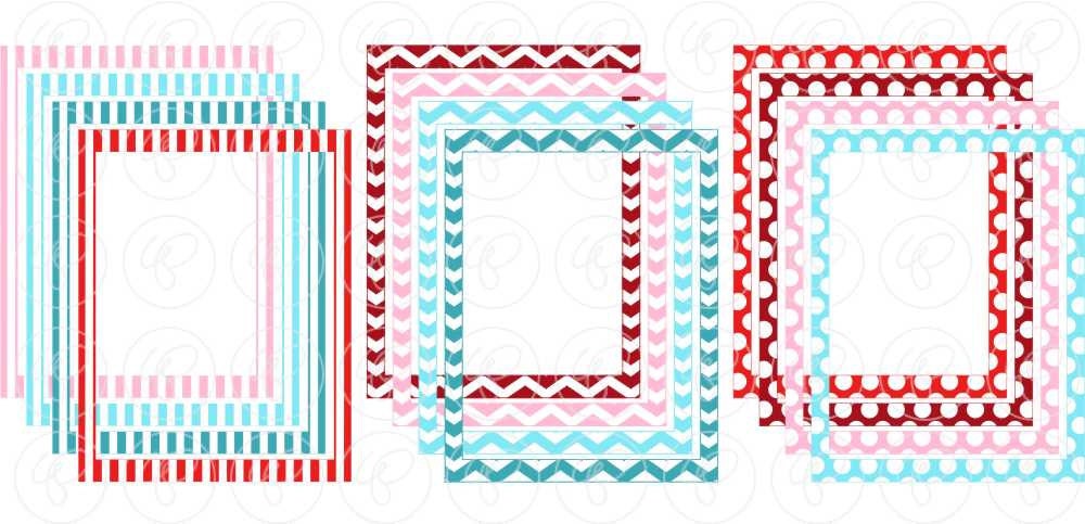 Retro Doodle Frames & Labels: Clip Art Pack Card Making Digital Frames ...